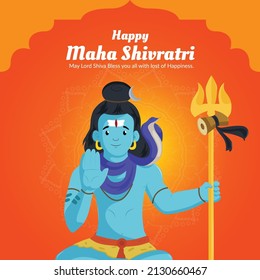 Happy maha shivratri indian traditional festival banner template design.