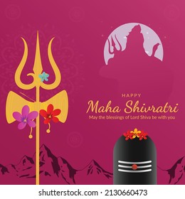 Happy maha shivratri indian traditional festival banner template design.