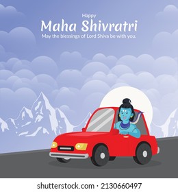 Happy maha shivratri indian traditional festival banner template design.