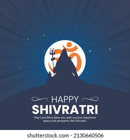 Happy maha shivratri indian traditional festival banner template design.