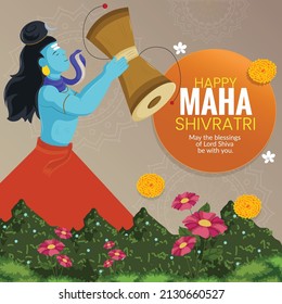 Happy maha shivratri indian traditional festival banner template design.