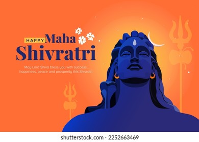 Happy Maha Shivratri Indian traditional festival banner template design