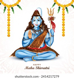 	
Happy maha shivratri indian traditional festival celebration card background