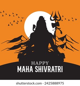 Happy maha shivratri indian traditional festival background vector.