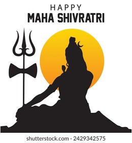 Happy maha shivratri indian traditional festival background vector.