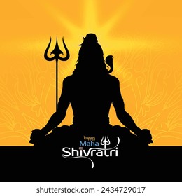 Feliz Maha Shivratri Festival tradicional indio Silueta vector de fondo