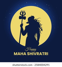Happy Maha Shivratri Indian Traditional Festival Blue Background