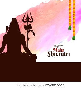 Happy Maha Shivratri lord Shiva worship festival greeting card vector
