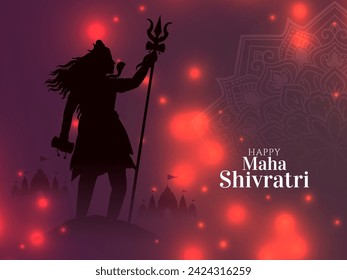 Happy Maha Shivratri lord shiva worship religious Indian festival card vector