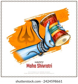 Happy Maha Shivratri lord shiva worship religious Indian festival card vector