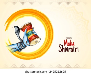 Happy Maha Shivratri lord shiva worship religious Indian festival card vector