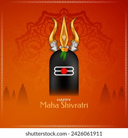 Happy Maha Shivratri lord Shiva worship festival celebration background vector