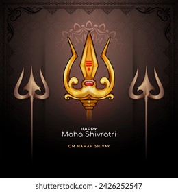 Happy Maha Shivratri lord Shiva worship festival celebration background vector