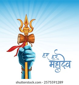 Happy maha shivratri lord shiva trishul card celebration background