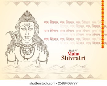Happy Maha Shivratri Lord Shiva Indian festival cultural background vector