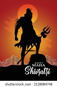 happy maha Shivratri mahadev black color, a Hindu festival celebrated of lord shiva night, English calligraphy. vector illustration design