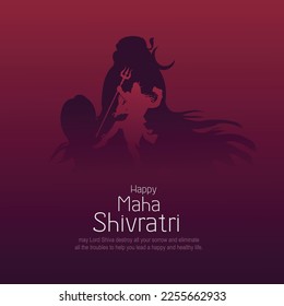 feliz maha Shivratri mahadev color negro, un festival hindú celebrado de la noche lord shiva, caligrafía inglesa. diseño de ilustración vectorial