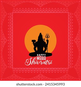 happy maha Shivratri mahadev black color, a Hindu festival celebrated of lord shiva night, English calligraphy. vector illustration design