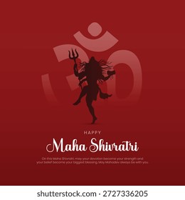 Happy Maha Shivratri Post and Creative. Moder and Minimal Maha Shivratri Banner and Background with Text and Lord Shiva Vector Illustration