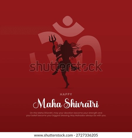 Happy Maha Shivratri Post and Creative. Moder and Minimal Maha Shivratri Banner and Background with Text and Lord Shiva Vector Illustration