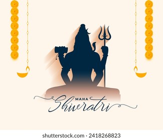 happy maha shivratri religious background with floral decor vector
