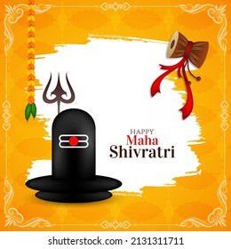 Happy Maha Shivratri religious festival Indian background design vector