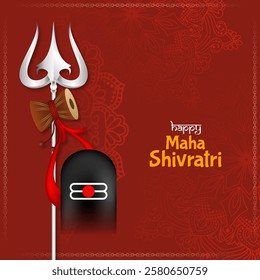 Happy Maha Shivratri religious Indian festival celebration background vector
