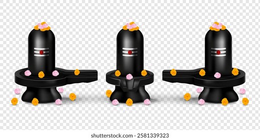 Happy Maha shivratri Shivling illustration, shiva lingam. Lord shiva shivling indian god woship with trishul vector illustration temple god