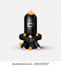 Happy Maha shivratri Shivling illustration, shiva lingam. Lord shiva shivling indian god woship with trishul vector illustration temple god