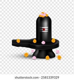 Happy Maha shivratri Shivling illustration, shiva lingam. Lord shiva shivling indian god woship with trishul vector illustration temple god