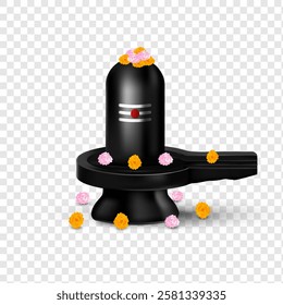 Happy Maha shivratri Shivling illustration, shiva lingam. Lord shiva shivling indian god woship with trishul vector illustration temple god