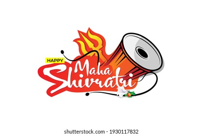 Happy Maha Shivratri Sticker Template Design with Maha Shivratri Text Typography