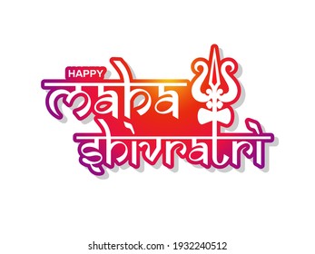 Happy Maha Shivratri Template or Poster Design. Stylish Text in Hindi which means Maha Shivaratri.