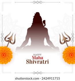 Happy Maha Shivratri traditional Indian festival celebration background vector