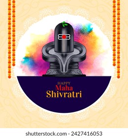 Happy Maha Shivratri traditional Indian festival celebration card vector
