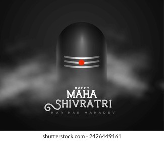 happy maha shivratri wishes background with shivling design vector (Translation of Maha Shivratri is The Great Night of Lord Shiva)