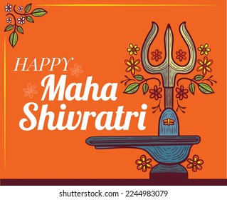 happy mahashivratri greetings card vector