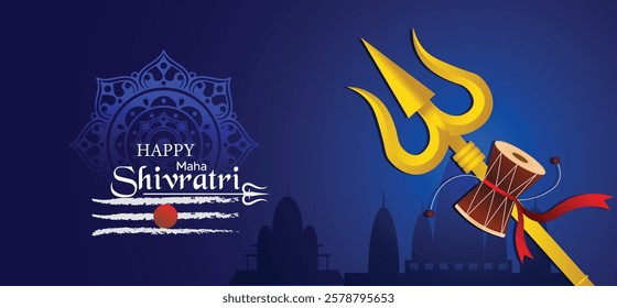 Happy Mahashivratri lord shiva Indian God festival vector poster