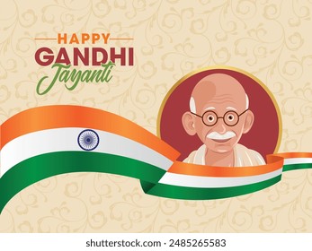 Happy Mahatma Gandhi Jayanti, 2nd October illustration.