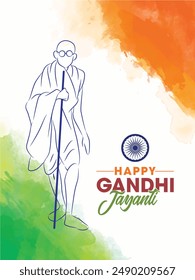 Happy Mahatma Gandhi Jayanti, 2nd October illustration.