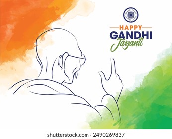 Happy Mahatma Gandhi Jayanti, 2nd October illustration.