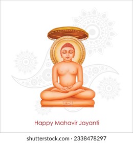 happy mahavir jayanti bhagwan mahaveer mandala vector flyer banner poster