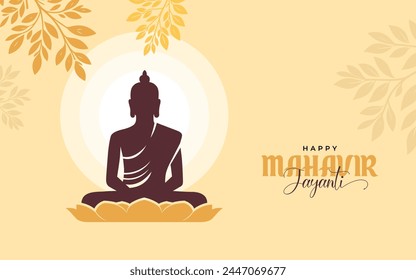 Happy Mahavir Jayanti Festival Vektorgrafik Hintergrund Design Vorlage