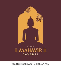 Happy Mahavir Jayanti Festival Vector Background Design Template