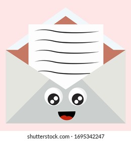 Happy mail, illustration, vector on white background