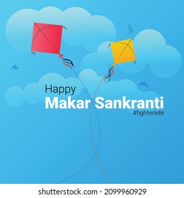 Happy Makar Sankranti 2022 Fighter Kite Festival