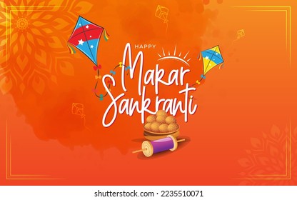 Happy Makar Sankranti Background Design Template 