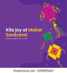 Happy Makar Sankranti Hintergrund. Feiern des Makar Sankranti Festivals. 15. Januar. Cartoon Vektorgrafik Design Vorlage für Poster, Banner, Flyer, Gruß, Karte, Post, Cover. Hindufestival.