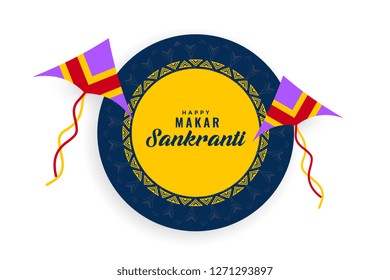 happy makar sankranti background with flying kites