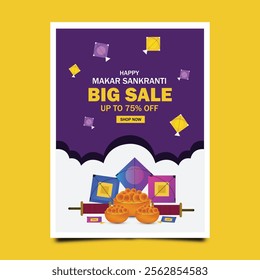 Happy Makar Sankranti Big Sale Poster Design Template